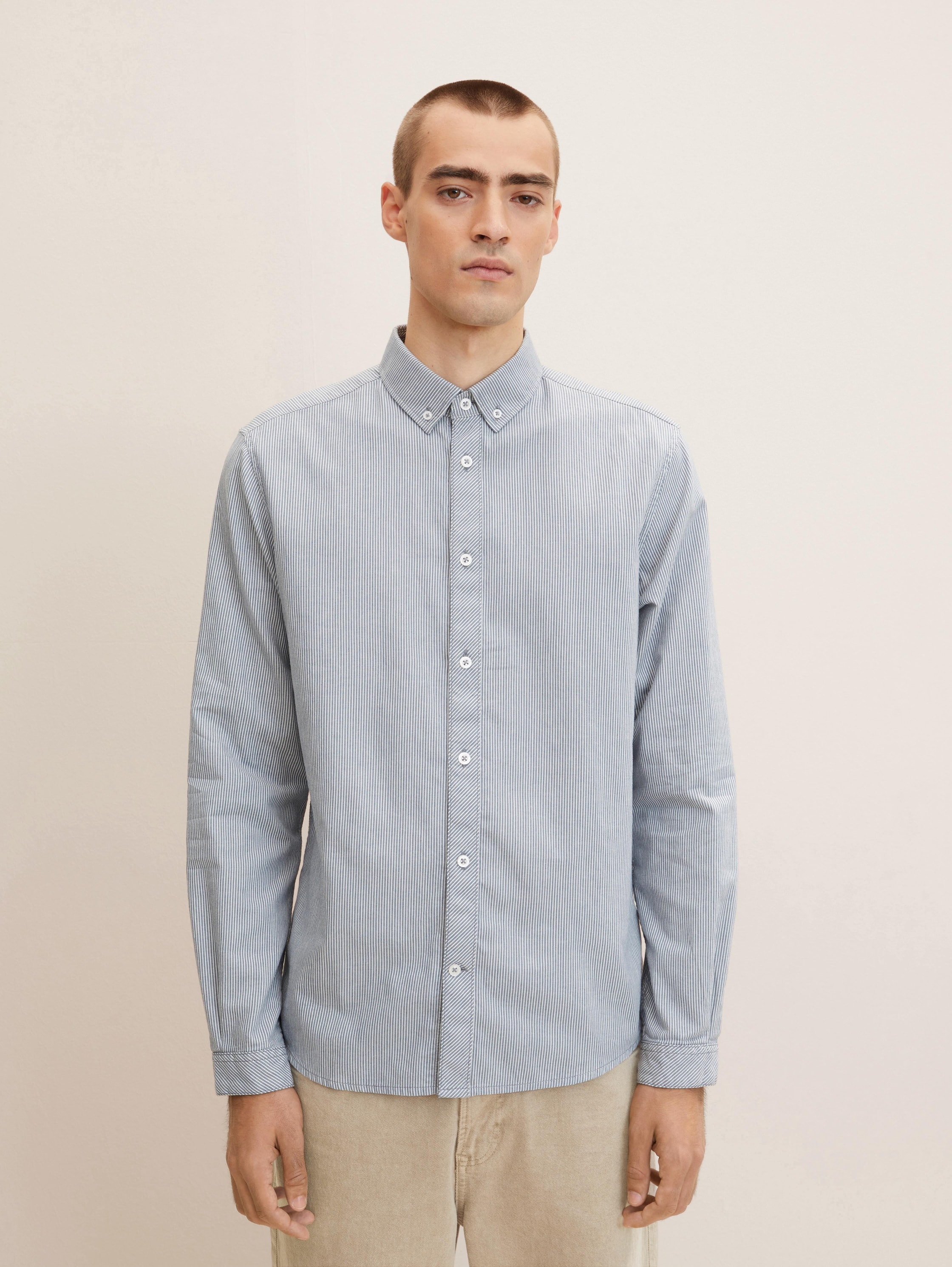 

Рубашка мужская TOM TAILOR 1032355 серая 2XL, 1032355