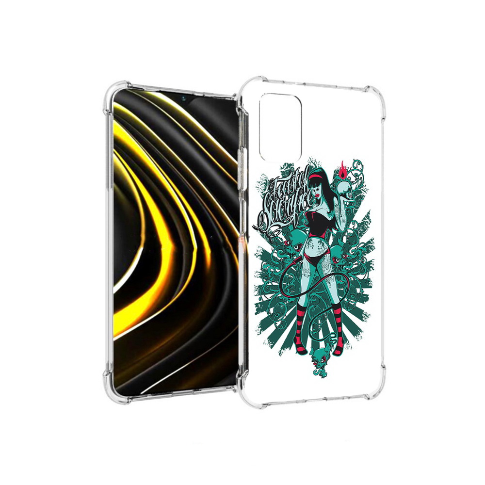

Чехол MyPads Tocco для Xiaomi Poco M3 нарисованная девушка в татуировках, Прозрачный, Tocco