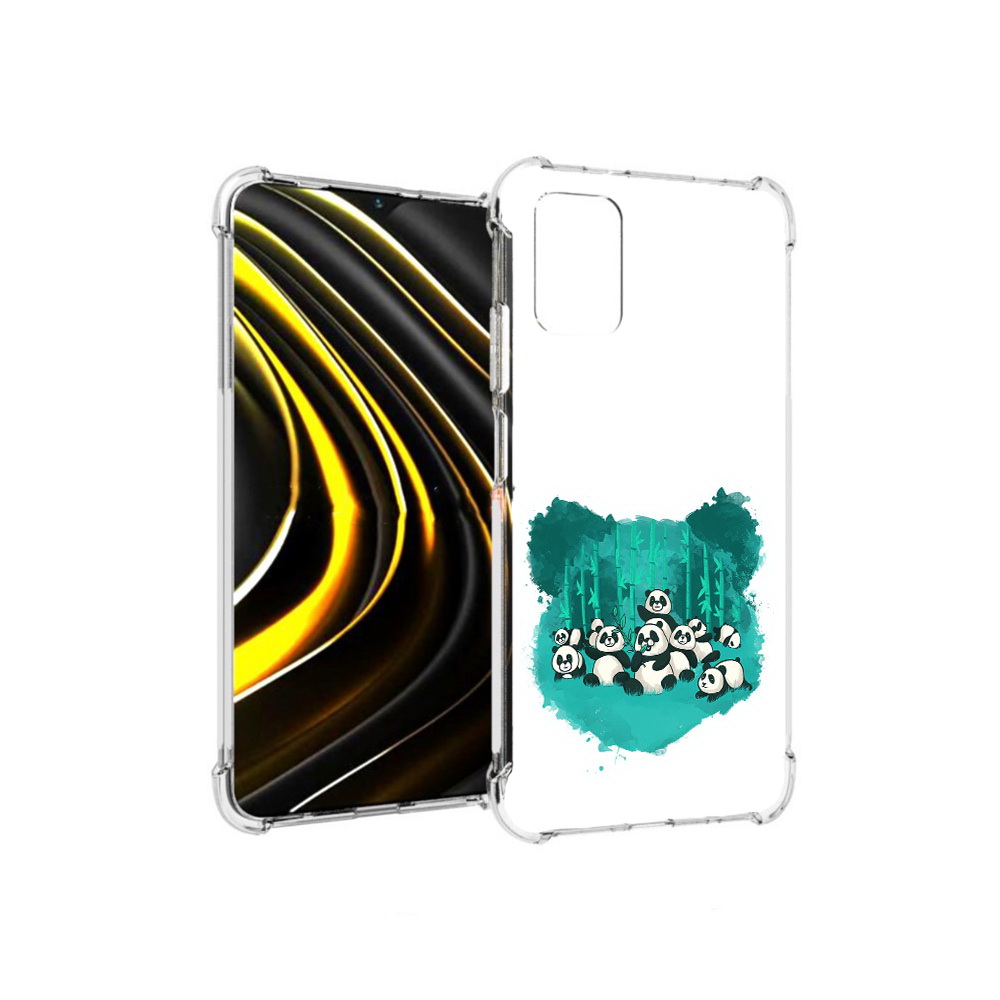 

Чехол MyPads Tocco для Xiaomi Poco M3 нарисованные панды (PT156204.280.508), Прозрачный, Tocco