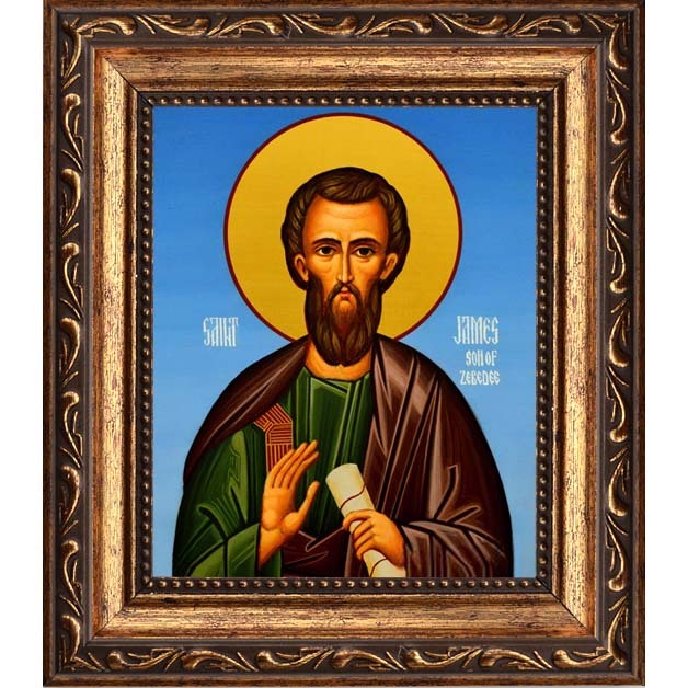 

Иаков Зеведеев апостол, брат Иоанна Богослова. Икона на холсте.