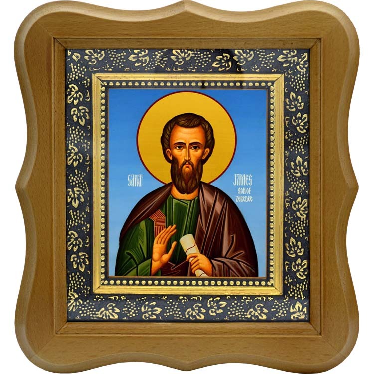 

Иаков Зеведеев апостол, брат Иоанна Богослова. Икона на холсте.