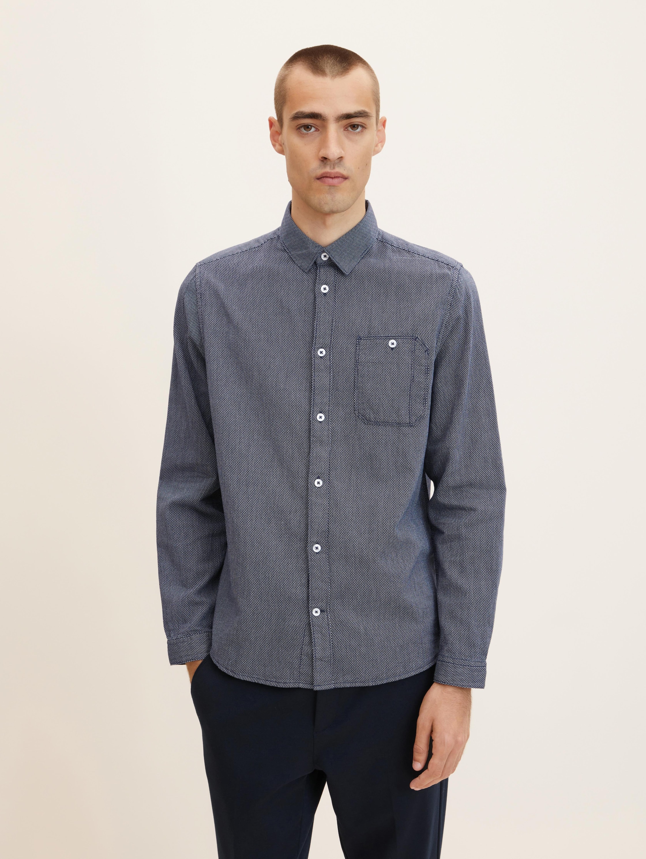 

Рубашка мужская TOM TAILOR 1032342 синяя 3XL, Синий, 1032342