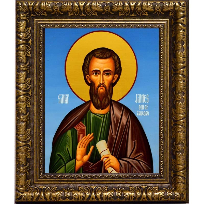 

Иаков Зеведеев апостол, брат Иоанна Богослова. Икона на холсте.