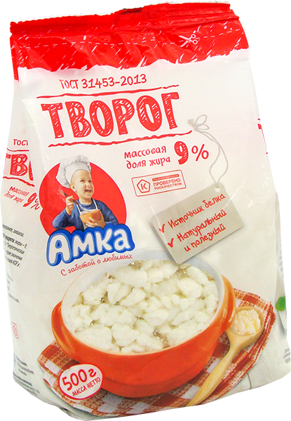 

Творог Амка 9% бзмж 500 г