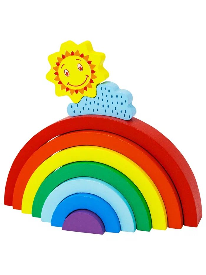 Пирамидка Радуга Alatoys балансир развивающая игрушка Монтессори развивающая игрушка mushie пирамидка радуга