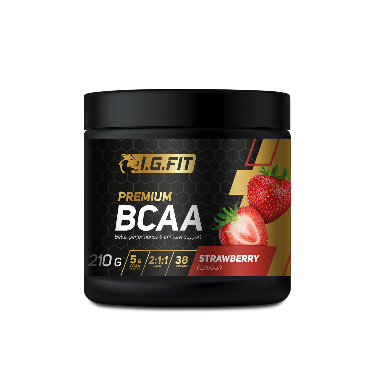 Аминокислоты I.G.FIT BCAA 2:1:1, клубника, 210 г, 38 порций