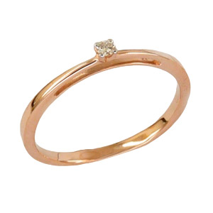 Кольцо из красного золота с бриллиантом р. 17 Zolotye uzory 01-01-0447-00