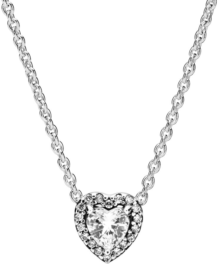 

Колье из серебра 45 см Pandora 398425C01_45, фианит, 398425C01_45