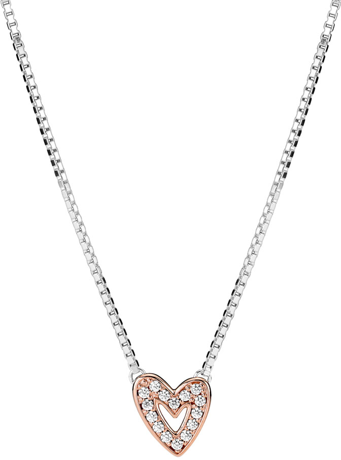 

Колье из серебра 45 см Pandora 380089C01_45, фианит, 380089C01_45