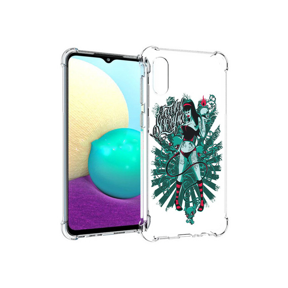 

Чехол MyPads Tocco для Samsung Galaxy M02 нарисованная девушка в татуировках, Прозрачный, Tocco