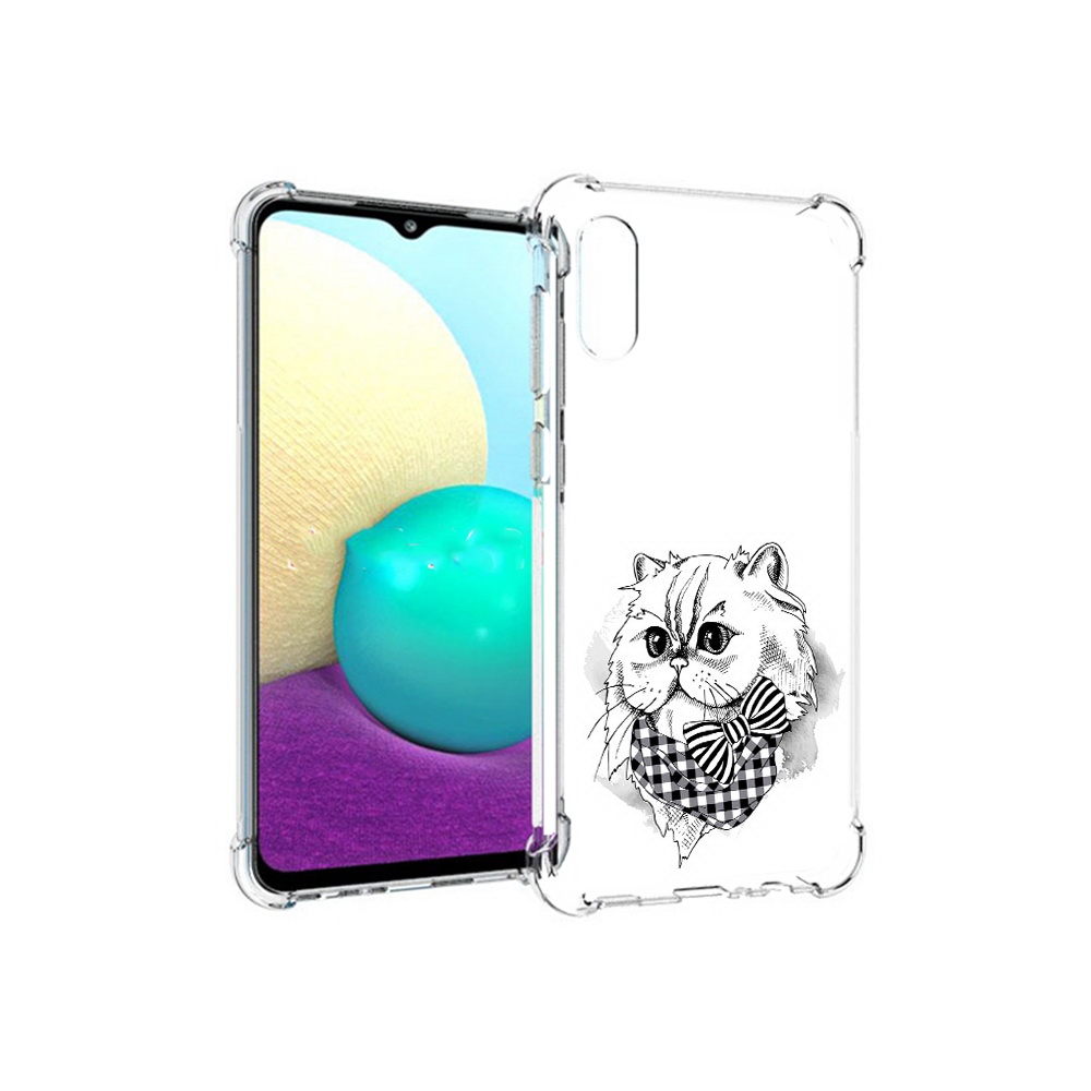 

Чехол MyPads Tocco для Samsung Galaxy M02 нарисованная красивая кошечка (PT157689.478.503), Прозрачный, Tocco