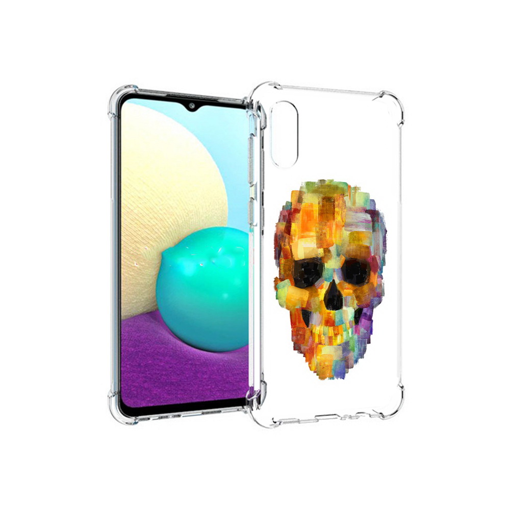

Чехол MyPads Tocco для Samsung Galaxy M02 нарисованный череп (PT157689.478.516), Прозрачный, Tocco