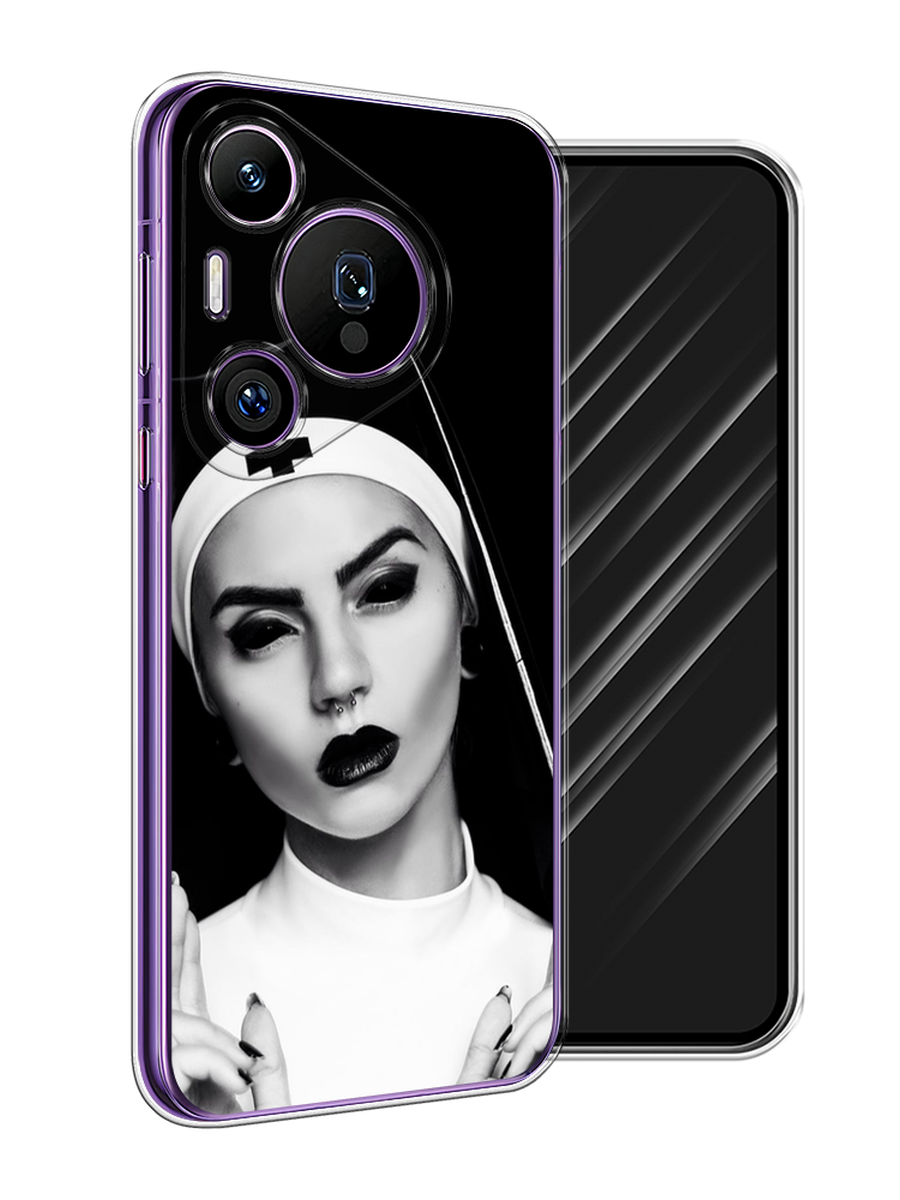 

Чехол Awog на Huawei Pura 70 Pro/70 Pro Plus "Черная монашка", Серый;черный, 6124450-1