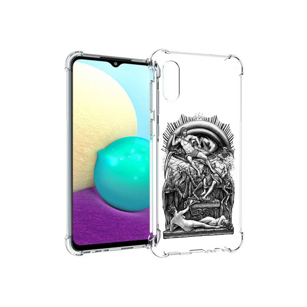 

Чехол MyPads Tocco для Samsung Galaxy M02 оракул черно белый (PT157689.478.528), Прозрачный, Tocco