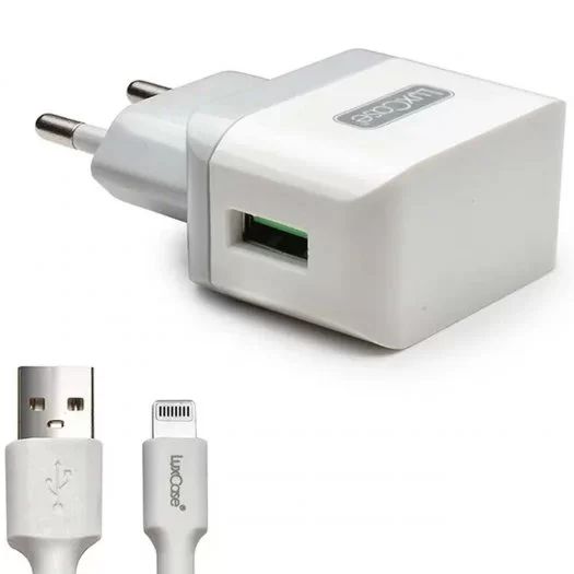 Кабель LuxCase 98309 1 USB 1А + кабель Lightning 1м - 2A (белый)