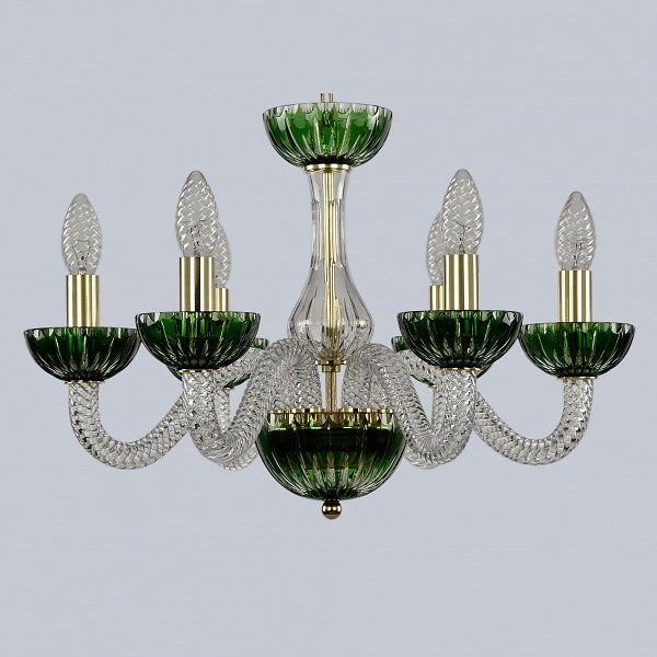 фото Подвесная люстра ivele crystal 1308/6/165 g cl/clear-green/h-1k bohemia ivele crystal