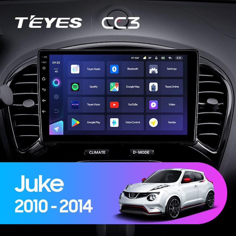 

Штатная магнитола Teyes CC3 4/32 Nissan Juke (2010-2014), Teyes CC3 Nissan Juke (2010-2014)