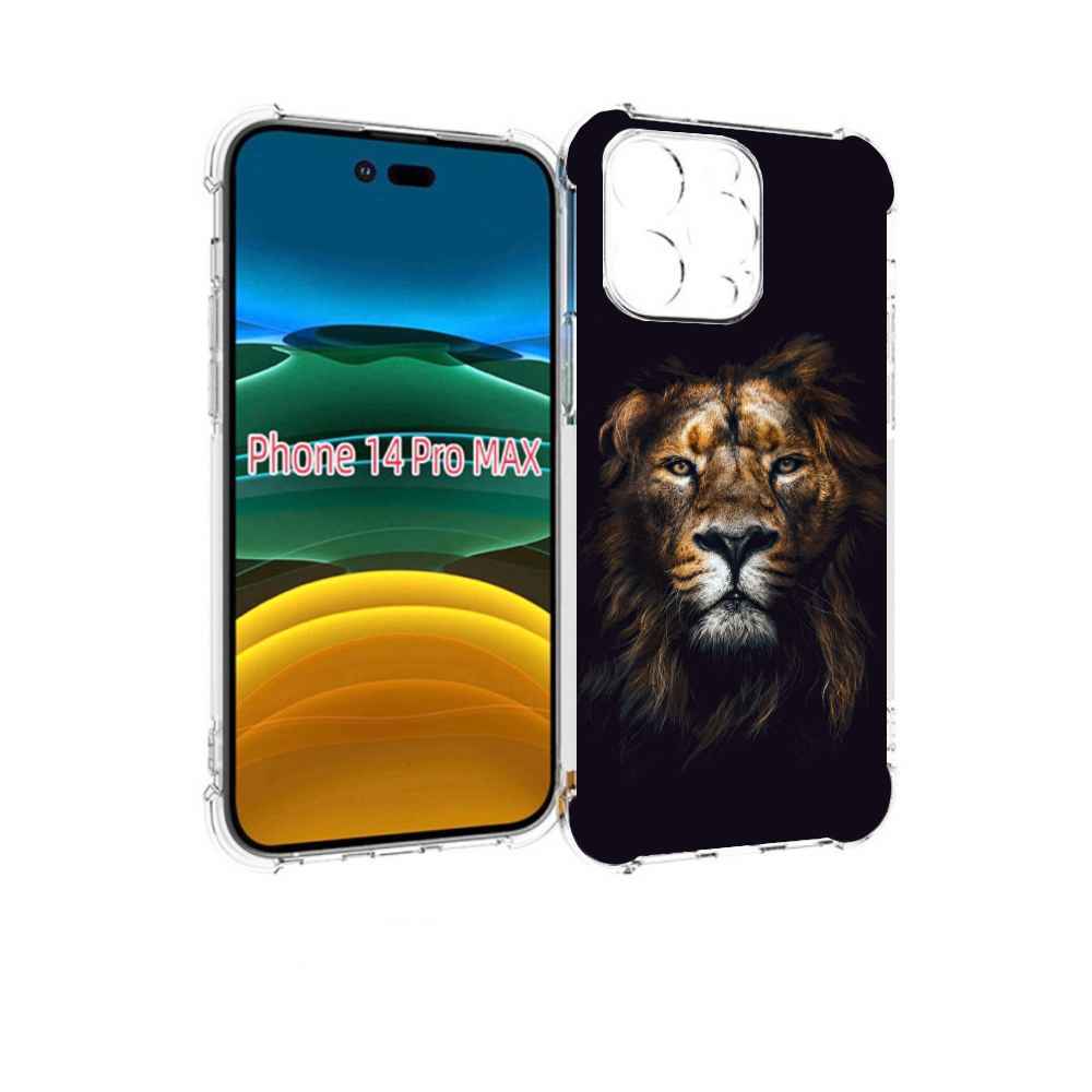 

Чехол MyPads Лев-в-тени мужской для iPhone 14 Pro Max, Прозрачный, Tocco