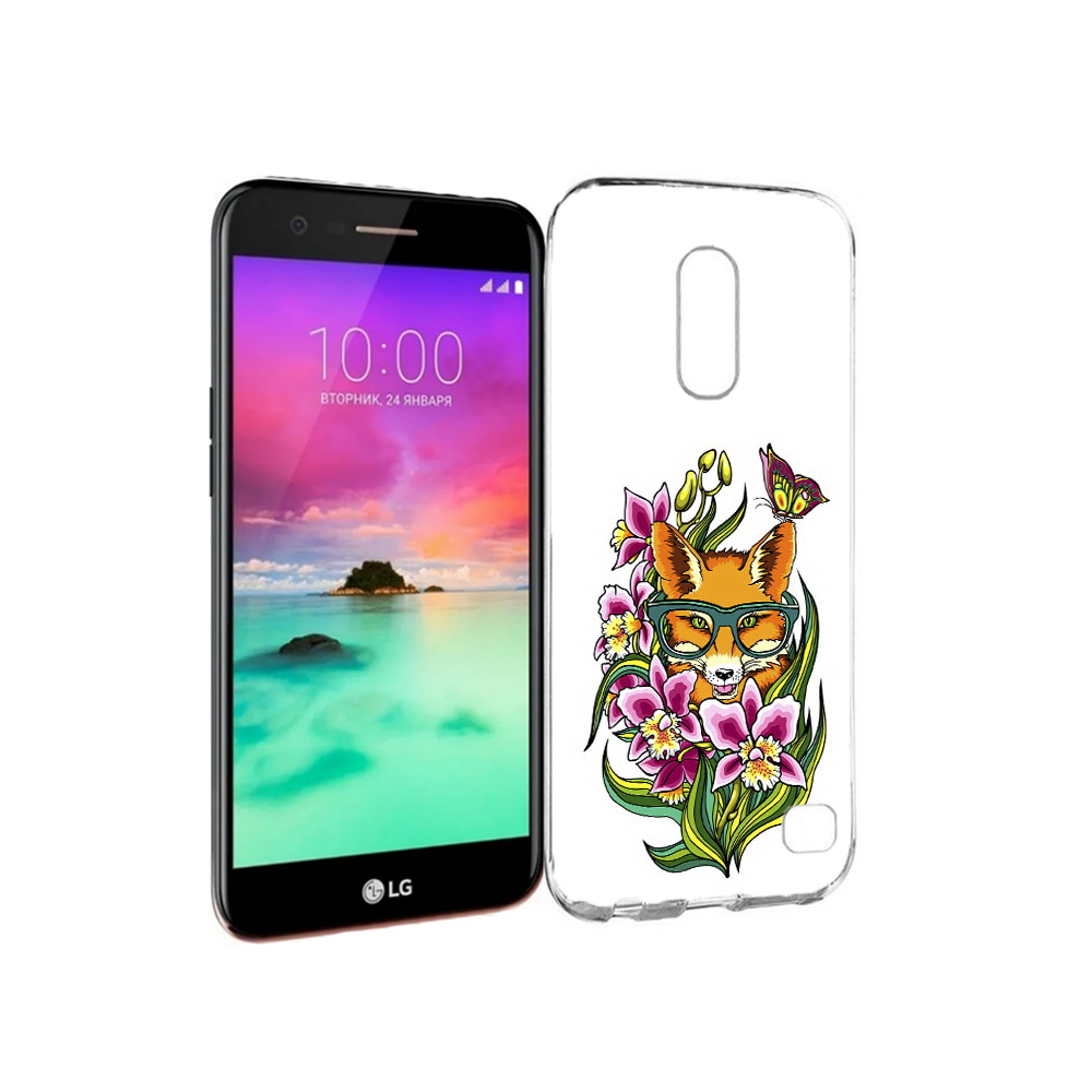 Чехол MyPads Tocco для LG K10 (2017) Лиса в цветах (PT53386.73.108)