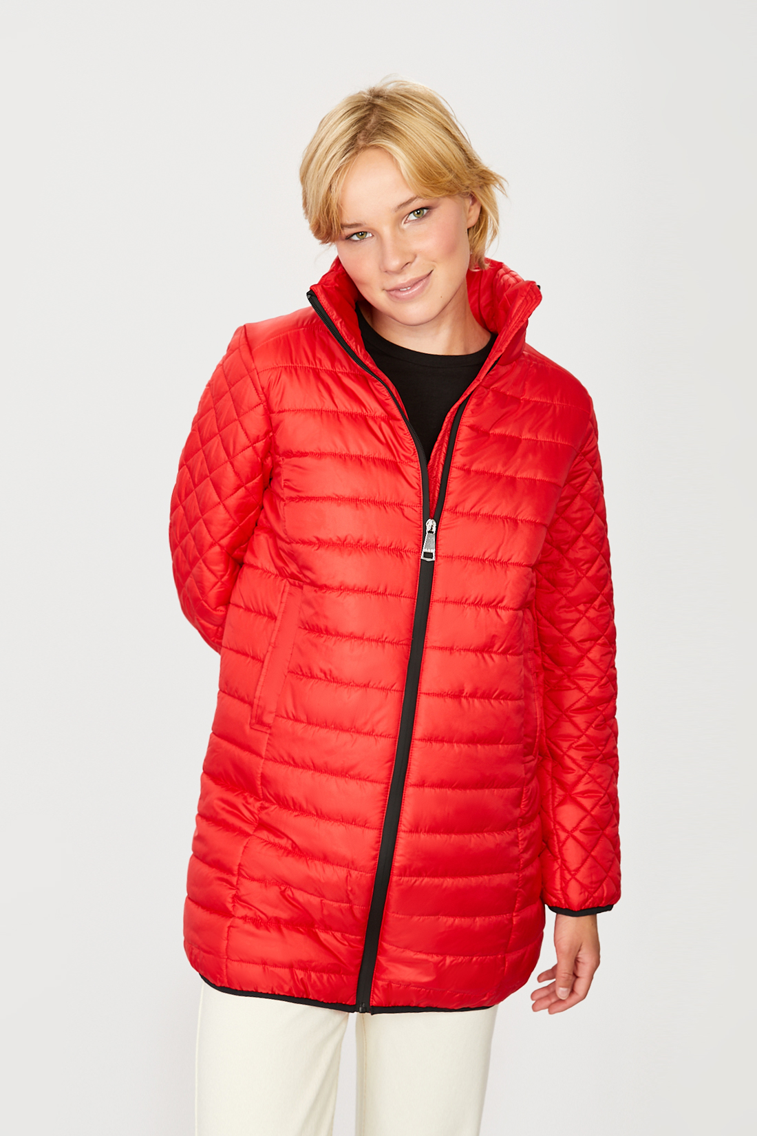 

Утепленное пальто женское Baon B031519 красное 3XL, B031519