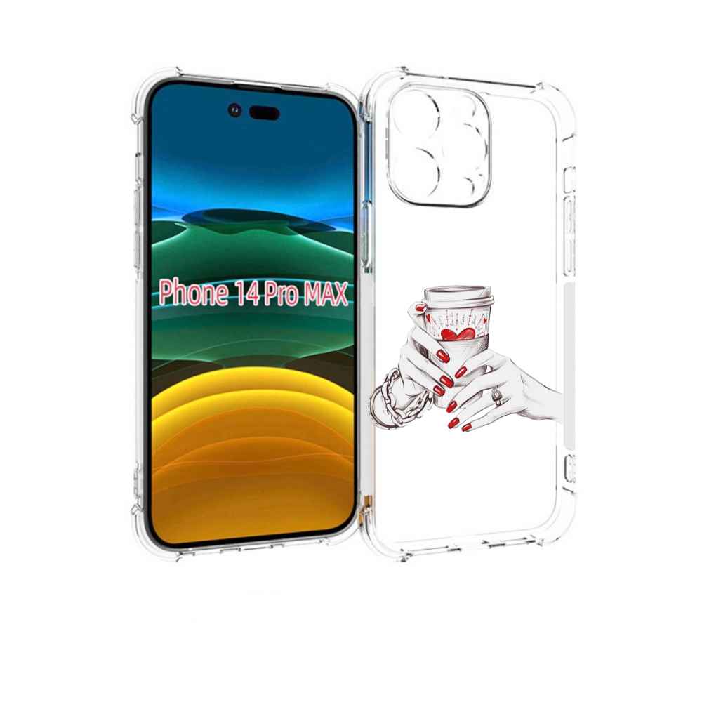 

Чехол MyPads Любовный-стакан для iPhone 14 Pro Max, Прозрачный, Tocco