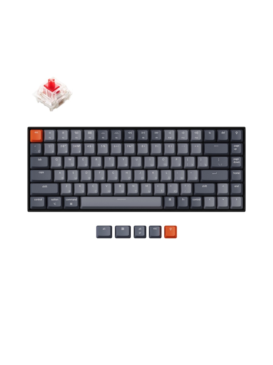 

Проводная/беспроводная клавиатура Keychron K2C1 Black, K2 Gateron Red Switch (K2C1)