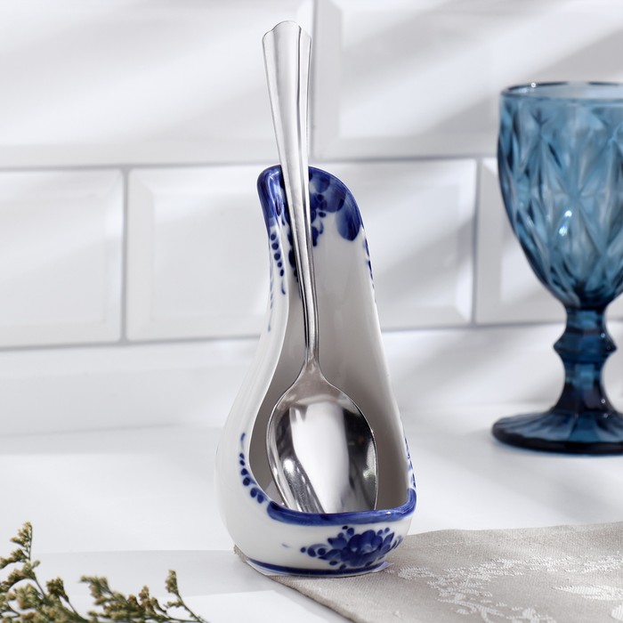 

Подставка под ложку «Помощница»,7,5х7,5х14,5, гжель