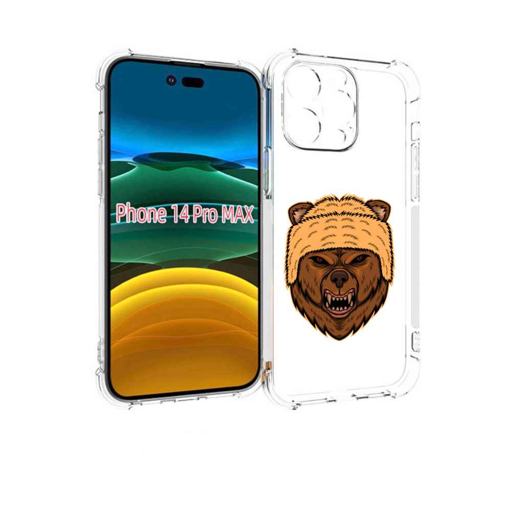 

Чехол MyPads Медведь-в-шапке для iPhone 14 Pro Max, Прозрачный, Tocco