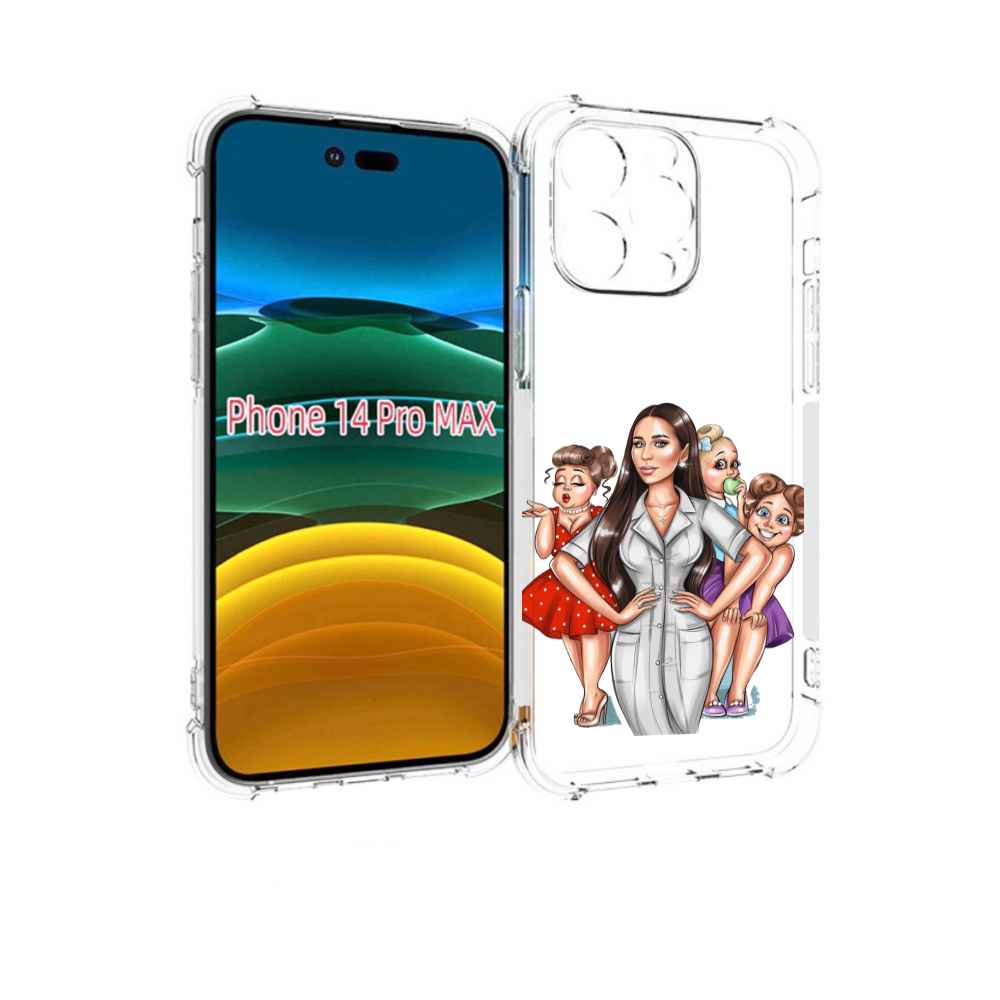 

Чехол MyPads Милые-дамы женский для iPhone 14 Pro Max, Прозрачный, Tocco