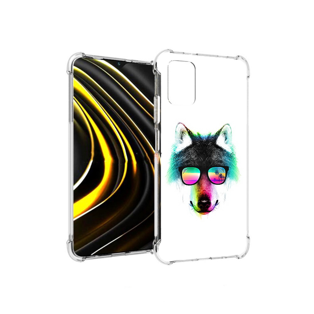 

Чехол MyPads Tocco для Xiaomi Poco M3 радужный волк (PT156204.280.567), Прозрачный, Tocco