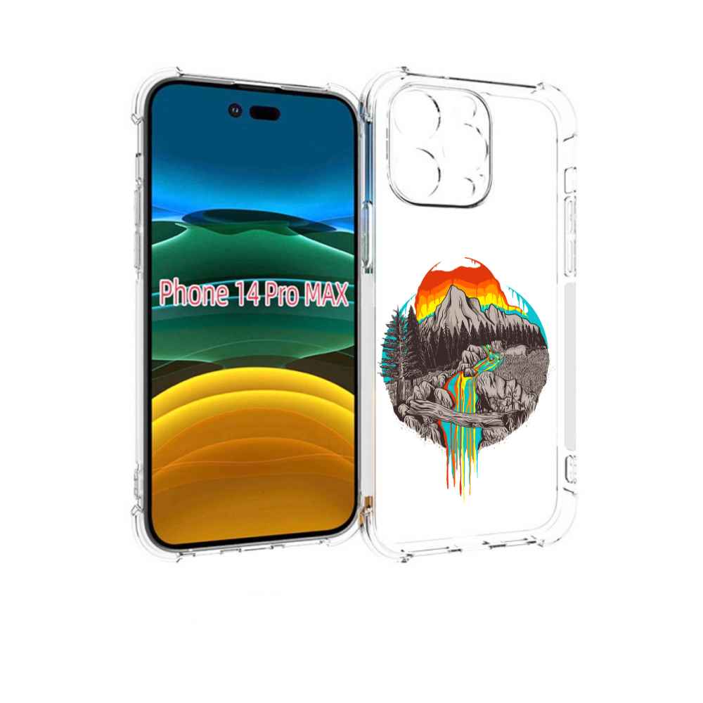 

Чехол MyPads Радужный водопад для iPhone 14 Pro Max, Прозрачный, Tocco