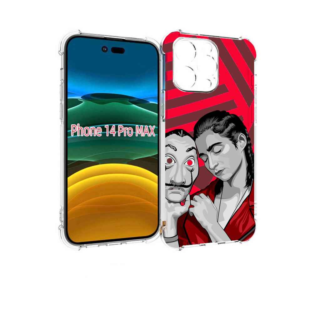 

Чехол MyPads Найроби-бумажного-дома для iPhone 14 Pro Max, Прозрачный, Tocco