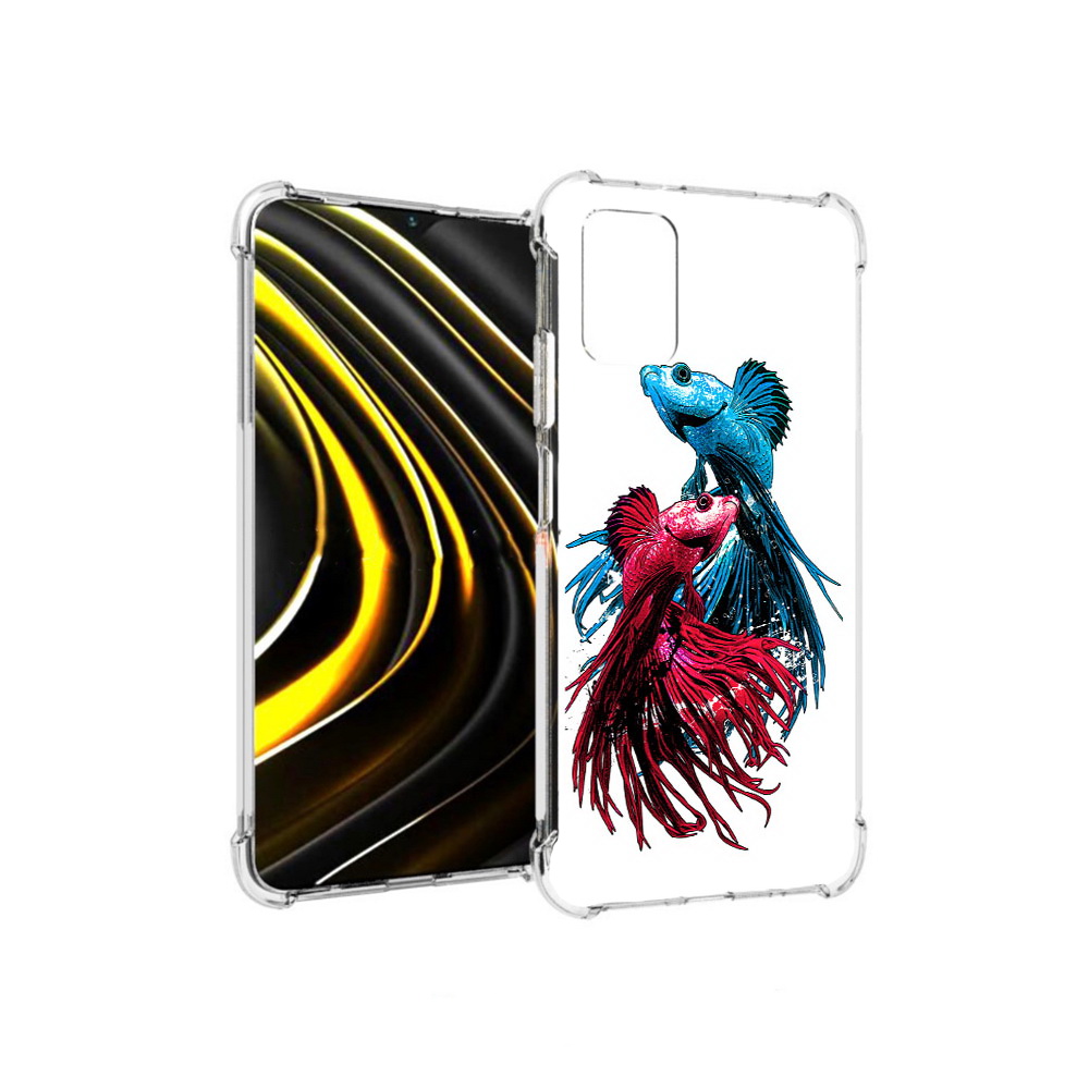 

Чехол MyPads Tocco для Xiaomi Poco M3 рыбы петушки (PT156204.280.592), Прозрачный, Tocco