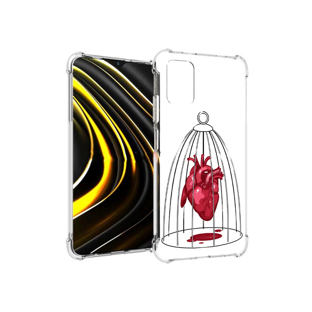 

Чехол MyPads Tocco для Xiaomi Poco M3 сердце в клетке (PT156204.280.597), Прозрачный, Tocco