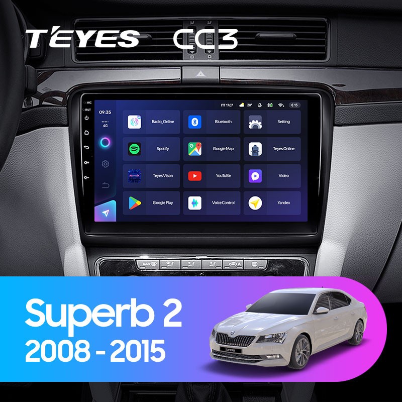 Штатная магнитола Teyes CC3 432 Skoda Superb 2 B6 2008-2015 3289000₽
