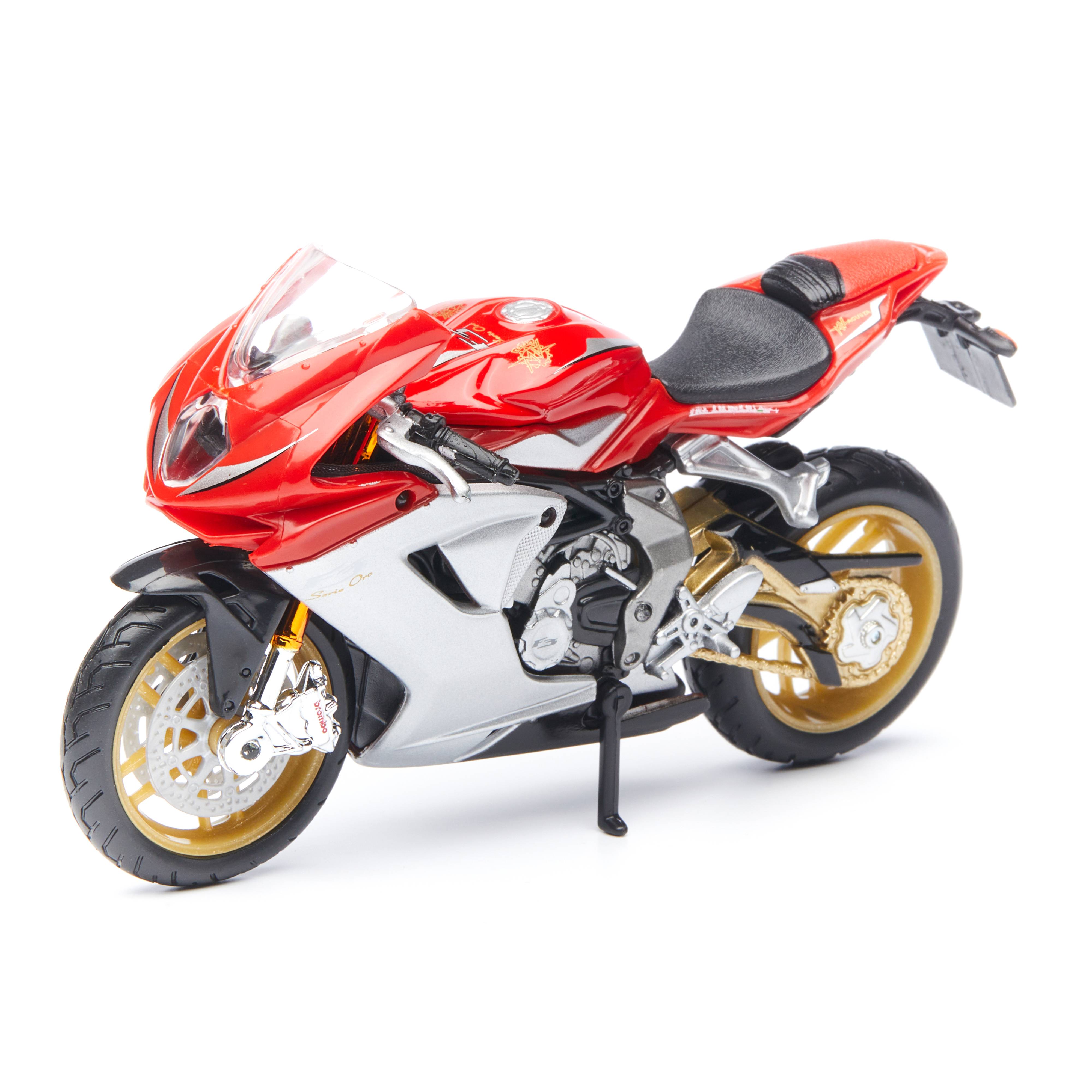 

Bburago мотоцикл 1:18 CYCLE MV Agusta F3 Serie Oro 2012, серебристый/красный, 18-51030/18-51000/7