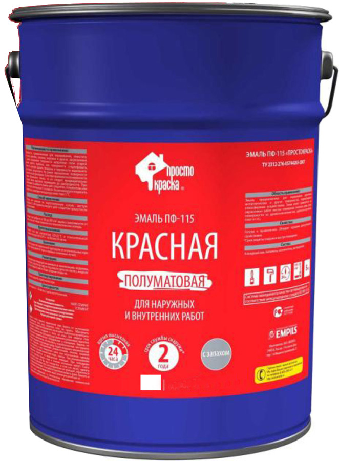 

EMPILS ПростоКраска эмаль ПФ-115 красная (20кг) полуматовая