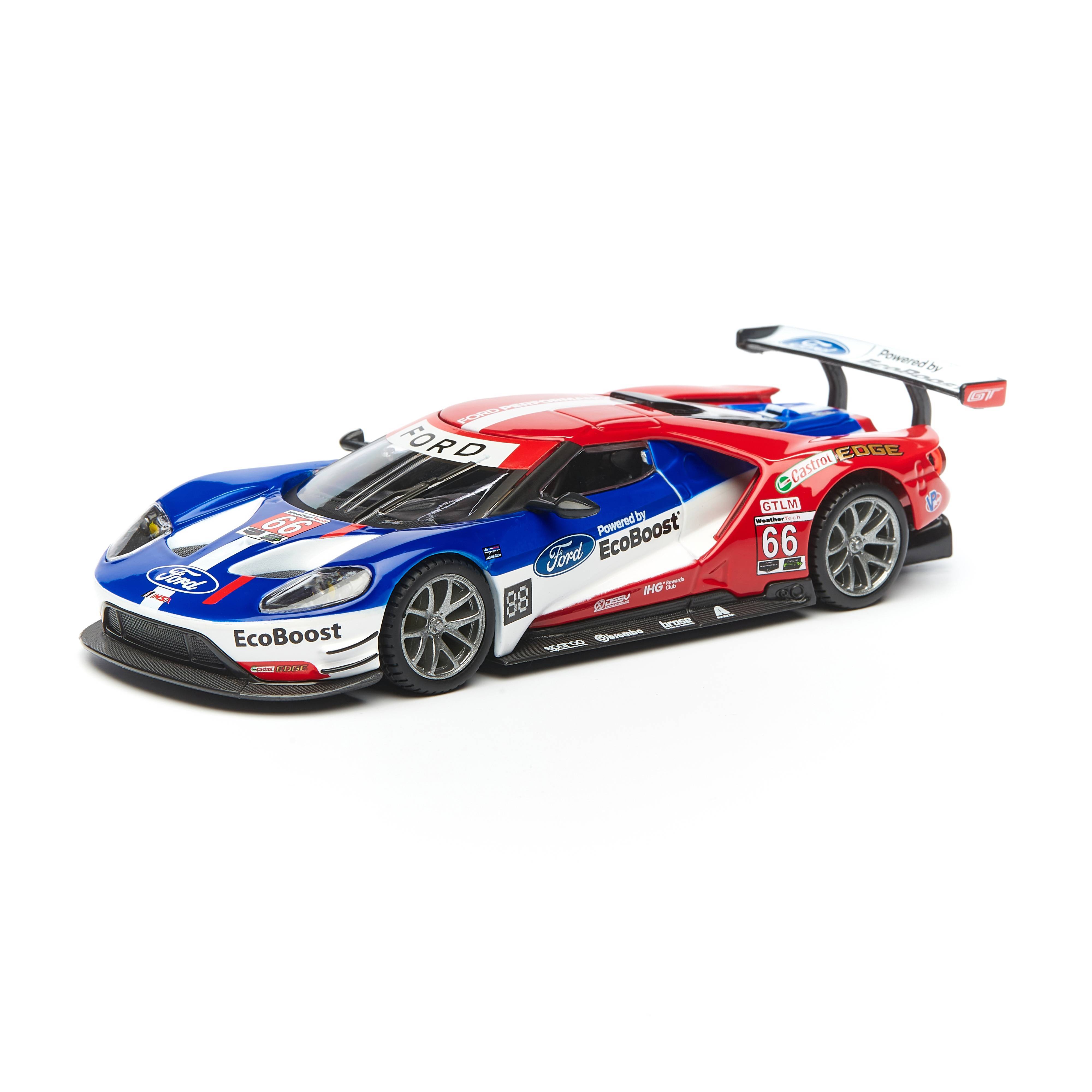 фото Bburago машинка металлическая ралли 2017 ford gt №66 daytona, 1:32 18-41159