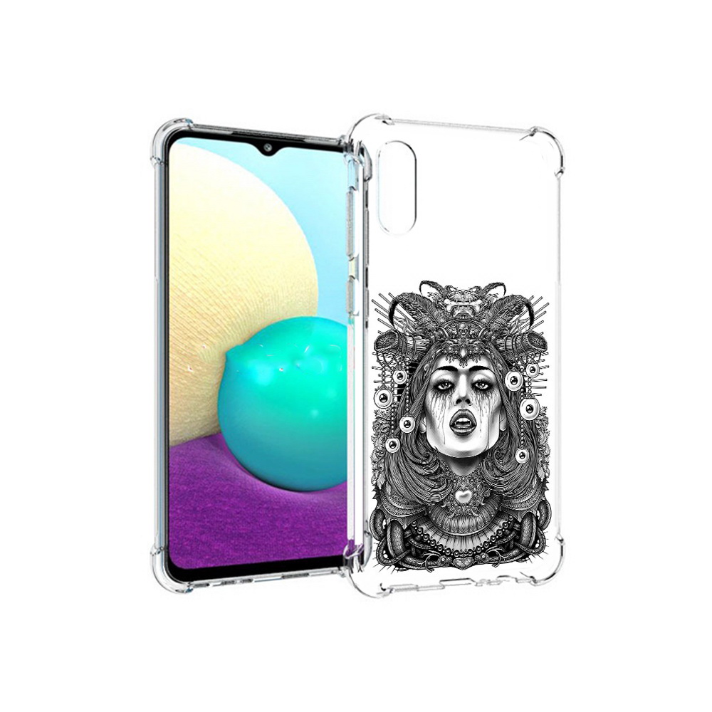 

Чехол MyPads Tocco для Samsung Galaxy M02 портрет девушки черно белый (PT157689.478.551), Прозрачный, Tocco