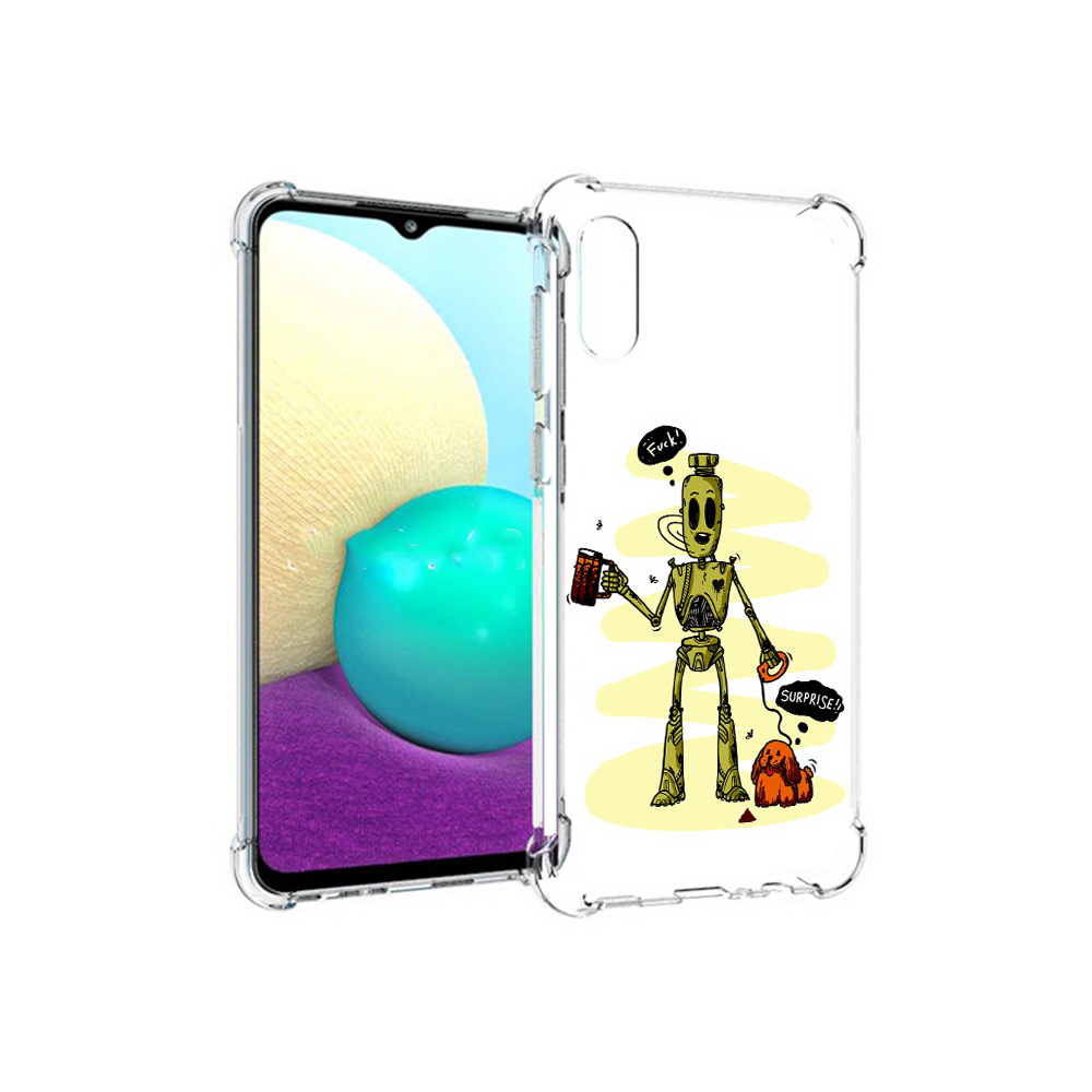 

Чехол MyPads Tocco для Samsung Galaxy M02 прикольный робот (PT157689.478.557), Прозрачный, Tocco