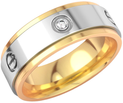 Кольцо из желтого золота с бриллиантом р. 17,5 Excellent 01-12-0689-11-00