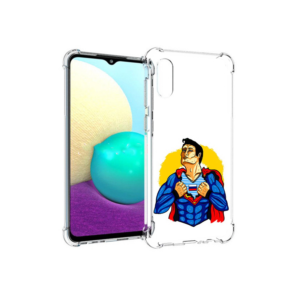 

Чехол MyPads Tocco для Samsung Galaxy M02 русский супермен (PT157689.478.591), Прозрачный, Tocco