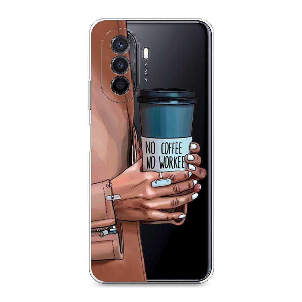 фото Силиконовый чехол "no coffee" на huawei nova y70 awog