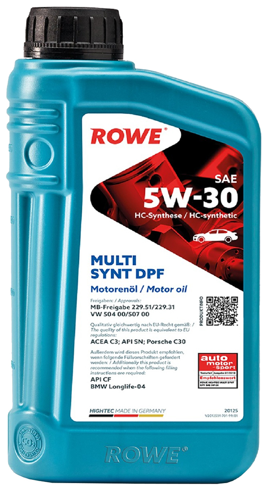 Моторное масло rowe hightec synt. Rowe Multi Synt DPF SAE 5w30. Hightec Synt RS DLS SAE 5w-30. Rowe Synt RS 5w40. Моторное масло Rowe Hightec Synt RS c5 0w-20.