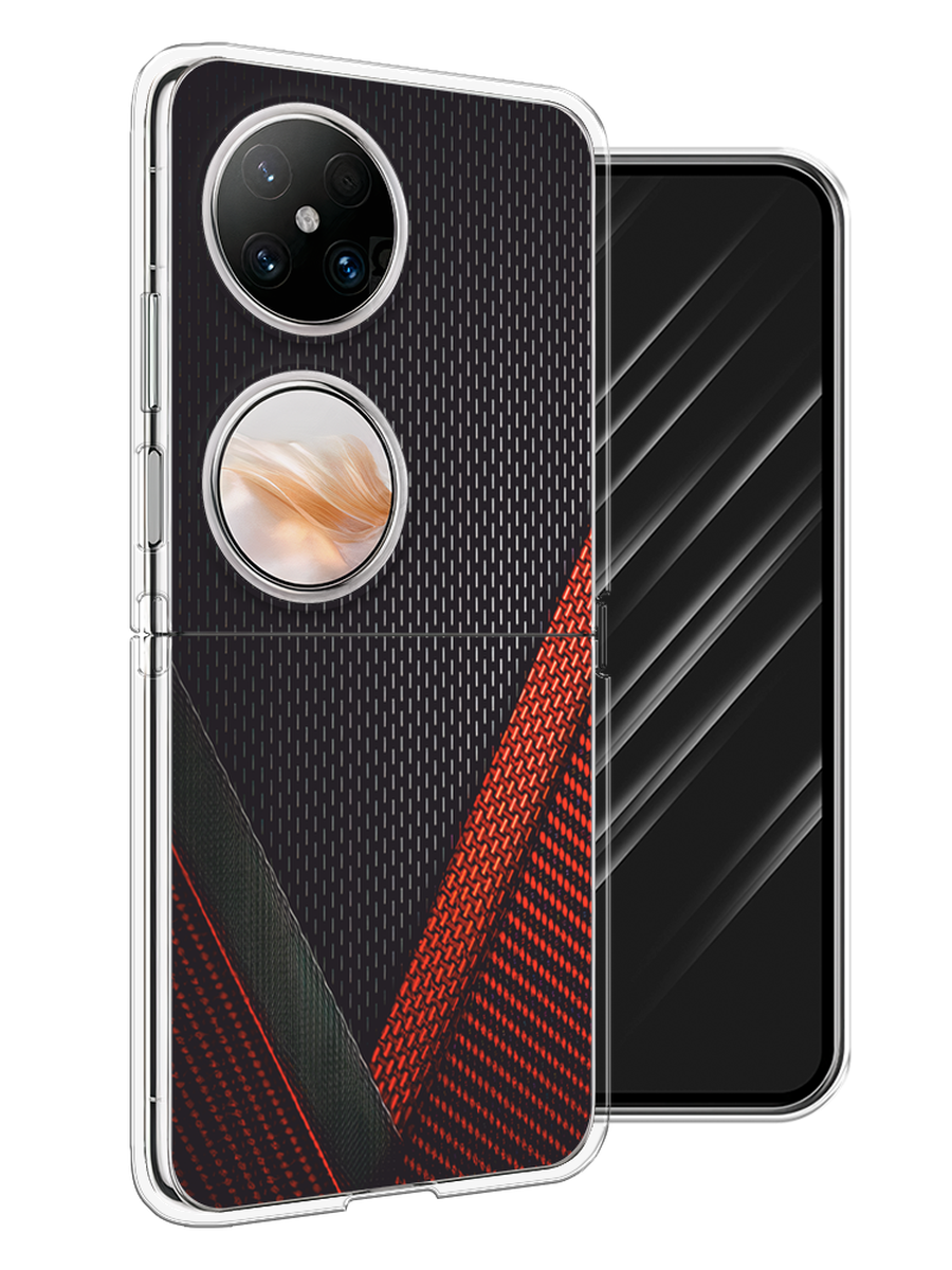 

Чехол Awog на Huawei Pocket 2 "Красный карбон", Черный;красный, 6123850-1