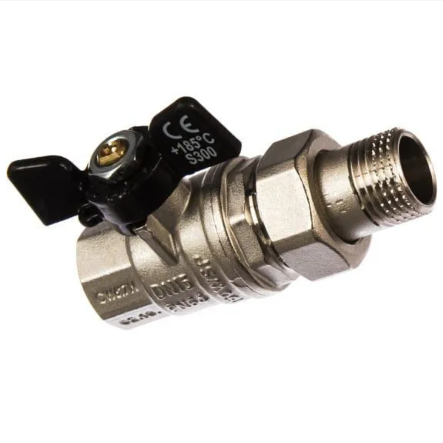 

Шаровый кран с полусгоном Bugatti OREGON 1/2" в/н бант артикул 3220027, Серебристый