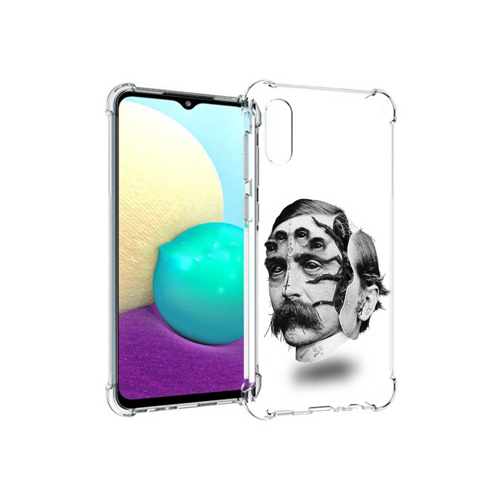 

Чехол MyPads Tocco для Samsung Galaxy M02 страшное лицо мужчины (PT157689.478.629), Прозрачный, Tocco