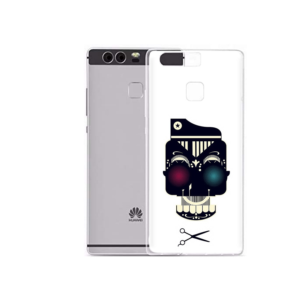 

Чехол MyPads Tocco для Huawei P9 Plus черно белый скелет с яркими глазами (PT31455.54.687), Прозрачный, Tocco