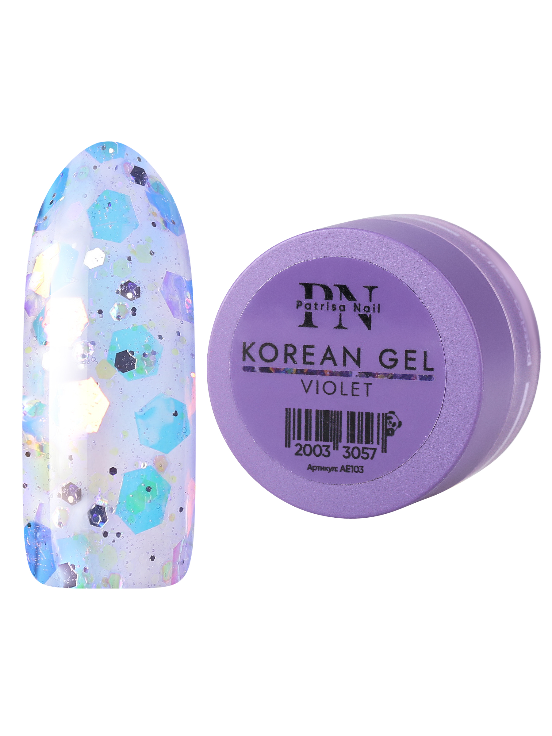 

Гель для дизайна ногтей Patrisa Nail KOREAN GEL Violet камифубуки, 5 г