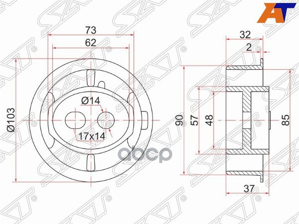 

SAT ST-41651-22060 Опора дифференциала RR TOYOTA MARK II,CRESTA,CHASER, Verossa 1шт